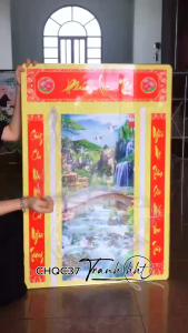 Tranh phòng thờ tráng gương tranh thờ tổ tiên Tranh cửu huyền thất tổ nội ngoại đồng tôn tráng gương treo tường CHQC37