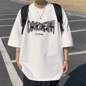 Trendy Cotton Printed Short Sleeve T-Shirt Mens Summer New Loose Fit Casual Half Sleeve Body Tee Breathable Youth Fashion