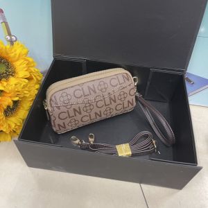 High Quality Leather Double Layer Crossbody Bag Fashionable Classic Print Small Square Bag for Women Versatile Handbag New 2023