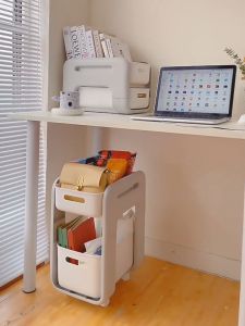 ชั้นวางของ Shayne ชั้นวาง 2 ชั้น ล้อ ลิ้นชักเก็บ ที่ใส่หนังสือใต้โต๊ะ ชั้นวางของใต้โต๊ะ ชั้นวางหนังสือ, ชั้นวางของอเนกประสงค์