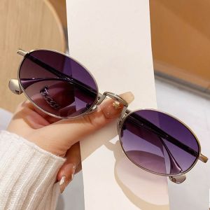 High Quality Brand Design Oval Sunglasses Women Men Elegant Vintage Alloy Frame Sun Glasses Ladies Fashion Shades Trendy Eyewear