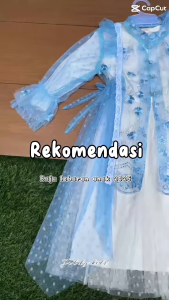 KAMARI set rok anak ice blueset gaun anakset rok anak lebaran model kekian..brukat tile dot by Gamisku kids(dapat 3 pcs iner+rok+outer)