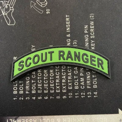 SCOUT RANGER TABAK SR RUBBERIZED 3D PVC PATCH WITH VELCRO GREEN