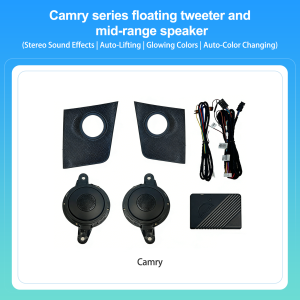 8th Gen For Toyota Camry 2018-2023 Motorized Floating Dash Speakers 128-Color LED Ambient Light Retractable Tweeters Plug & Play