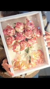 Airbag Secured 3CM 5CM 3D Shadow Box Flower Frame With Linen Board Deep Wood Glass Display Case Memory Box Baby Sports Memorabilia Pins Awards Medals Wedding Tickets And Photos