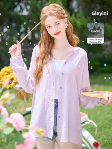 HEYINI | Áo Thun Mỏng Chống Nắng Màu Tím Dễ Thương Phong Cách Hè