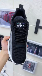 Mens mesh breathable mesh shoes versatile casual running sports height increase white fashion shoes