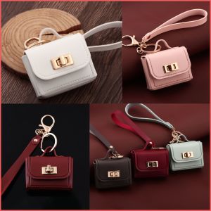 Summer Mini Bag Keychain High-end PU Leather Ladies Bag Pendant Single Shoulder Crossbody Versatile Key Bag Earphone Storage Bag