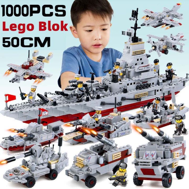 blok mainan 1000Pcs Navy Building Blocks Military/Police/SWAT Bricks Toys for Kids Police Toys for Boys mainan budak lelaki 7 tahun , DIY Army Marine Force Building Bricks Toy