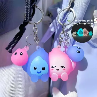 Móc Khóa Nam Châm Phát Sáng Trong Bóng Tối Quà Tặng Cặp Đôi Sáng Tạo Móc Khóa Phát Sáng Charm Ba Lô Cho Người Yêu