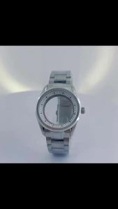 40mm Silver Watch Case Black White Chapter Ring Sapphire Glass For NH35 NH36 4R35 4R36 NH34 NH38 Movement Accessory Part