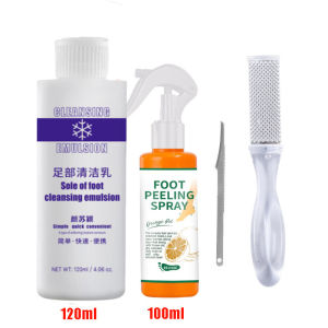 120ml Foot Exfoliator Softener 100ml Foot Spray 6 Seconds Remove Dead Skin Calluses Anti-Cracked Heel Enhancer Nail Pedicure