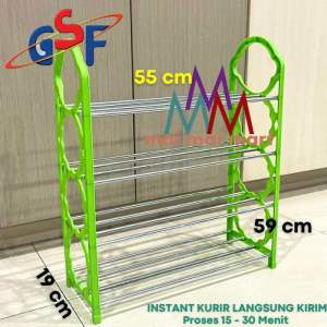 Rak Sepatu Susun 5 Tingkat Stainless Steel Tempat Sepatu Sandal AXLO 915 GSF 3105 4105 Rak Organizer Rak Buku Rak Serbaguna
