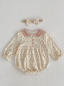 Floral Print Baby Romper Long Sleeve Newborn Girl Clothes Spring Autumn Full Month Onesie Cotton Korean Style Infant Outfit