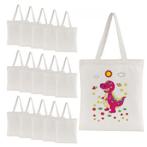 2/9 Pack 12oz Canvas Bags – Reusable Bags for Sublimation Painting for Christmas Halloween Thanksgiving and Holiday Gifts