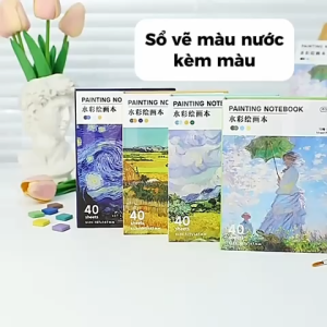 Sổ Vẽ Màu Nước Sổ Bìa Nhiều Mẫu Kèm Khay Màu Giấy Vẽ Màu Nước LIM ART