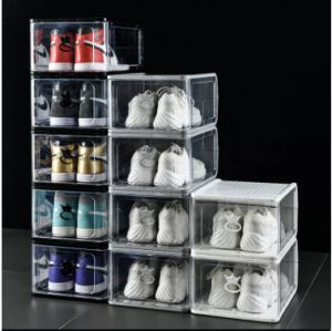 King Clamshell Stackable Transparent Heavy duty Shoe Box