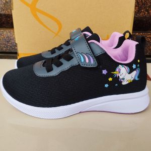 Sepatu Ando Sleepycorn Velcro Perekat Hitam Ungu Muda Black Lilac
