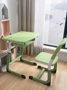 Childrens Study Desk High School Junior High School Student Classroom Tutoring Class Table And Chair Customizable Hand Pull Adjustment