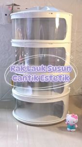 Rak Penyimpanan Makanan Multilayer & Tudung Saji 4 Tingkat