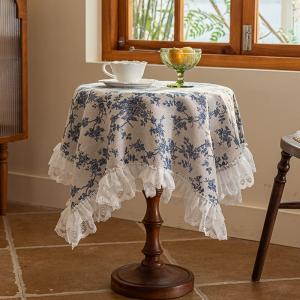 French Rustic Lace Linen Tablecloth