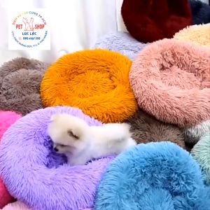 Nệm giữ ấm cho Chó Mèo Nệm cho Chó Mèo hình tròn giữ ấm tổ ấm áp  đủ màu sắc kích thước 60cm - 1m2