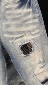 quần bò jean nam dài xanh rách vá gối trắng mẫu mới kiểu đẹpform skinny chất jean co giãn tốt thời trang