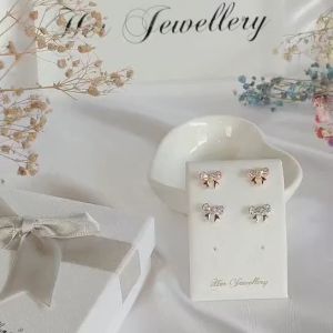 Her Jewellery Minnie Bow Earrings - Luxury Crystal Embellishments plated with 18K Gold