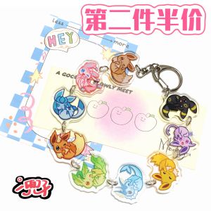Original Pet Pokemon Decorative Acrylic Keychain Pendant Gift Anime Themed Two-Dimensional Collectible Toy for Teens