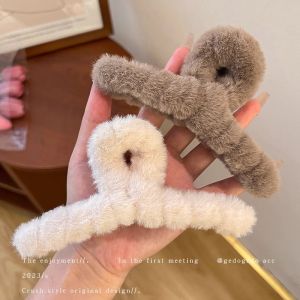 MENGWU | Large Velvet Hair Clip Autumn Winter New Elegant Styling