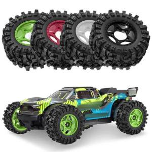 4PCS Short Course Truck High Grip Tires Wheels 12/14/17mm Hex for 1/10 ARRMA Senton Traxxas Slash RC Car Upgrade Parts