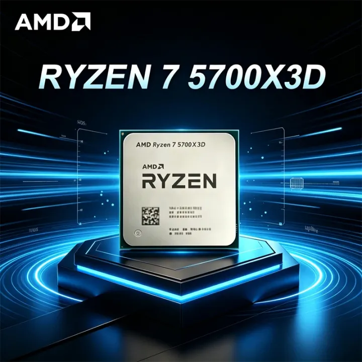 AMD | AMD Ryzen 7 5700X3D Bulk CPU for X570 B550 8-Cores 16-Threads 3 GHz Up to 4.1 GHz 105W AM4 CPU DDR4 Ryzen 5000 Series Processor