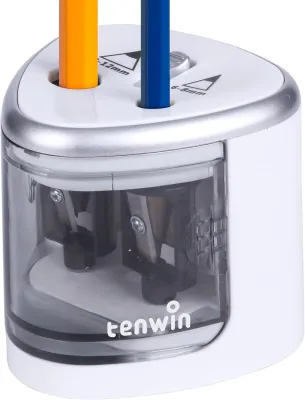 Máy Mài Bút Chì Tự Động Tenwin Electric Công Tắc Hai Lỗ Dành Cho Trường Học Văn Phòng Tại Nhà - Đồ Dùng Nghệ Thuật Văn Phòng Phẩm Màu Hồng/xanh/trắng