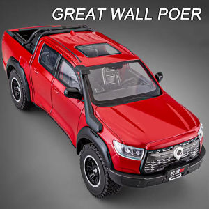 1:24 Great Wall POER TUNDRA SUV Pickup Toys Cars Model Alloy Diecast Doors Opened Sound Light Truck Off Road Vehicle Toy for Boy