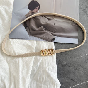 Black Elastic Waist Belt Womens Vintage Fashion Coat Skirt Decorative Belt Soft Leather Belt Womens Sweet Style Geometry Pattern