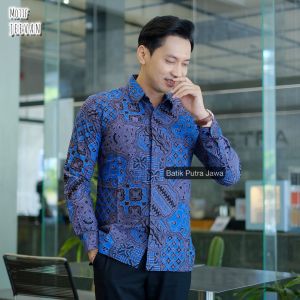 BATIK PUTRA JAWA Motif JEEVAN Kemeja Batik Pria Slimfit Premium Bahan Katun Lapis Furing