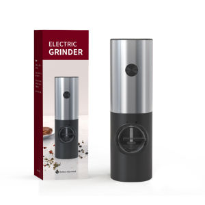 Electric Pepper and Salt Grinder Set Adjustable Coarseness Battery Powered Salt Pepper Mills with LED Light One Hand Operation