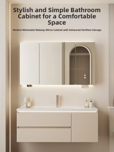 DIPURUI | Cream Style Ceramic Integrated Bathroom Vanity Wash Basin