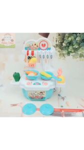 Bộ đồ chơi nhà bếp cho bé gái đồ chơi đồ dùng nhà bếp đồ chơi nấu ăn cho bé gái chất liệu nhựa ABS an toàn 13 chi tiết màu sắc dễ thương