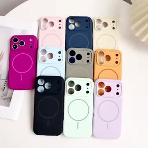 Orange Color Magnetic Case for Magsafe IPhone 17 Air 16 15 14 13 12 18 Pro Max Plus 17Pro Mac Safe Silicone Soft Phone Cover