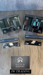 SUS 304 Stainless Steel Shower Hinge - Wall to Glass 90° / Glass to Glass 180° (Polished Mirror / Titanium Black)