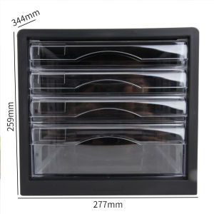 deli | Important Document Storage Cabinet Transparent Drawer Type 4 Layers