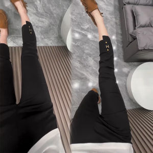 Ice Silk Quick Dry Pants Womens Slim Fit Nine Points Summer Thin Heavy Duty Paper Skin Black Base Layer Pants Casual Pants