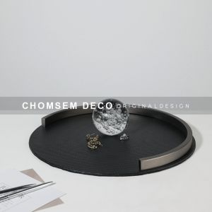 Luxurious round Storage Tray Home Decorations Study Room Sample Room Tea Table Decor Creative Geometric Desktop Ornaments