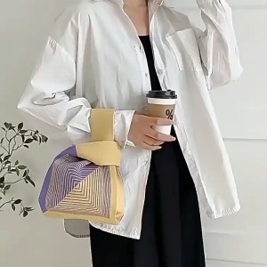 JMALL Bag Telinga Knit gaya korea beg tangan kait beg Ear Bag Mini Knit Handbag Korean Style Casual Leisure  Handled Beg Tangan Tote Bag Kait Beg