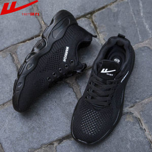 Warrior Womens Shoes Summer Breathable Hollowed Mesh Shoes Black Platform Dad Shoes Mesh Mesh Office Sports Shoes