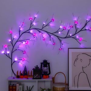 ไฟฮาโลวีนค้างคาวฟักทอง LED String Light Willow VINE Light Bendable โคมไฟต้นไม้ฮาโลวีน PARTY Home Decor Happy Halloween