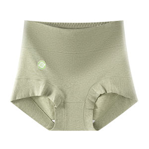 MiiOW | กางเกงชั้นในทรงสามเหลี่ยมเอวสูงผ้าฝ้ายแท้สำหรับผู้หญิง กางเกงชั้นในทรงสามเหลี่ยมเอวสูงป้องกันแบคทีเรีย กางเกงชั้นในทรงสามเหลี่ยมทรงสปอร์ตสำหรับผู้หญิง