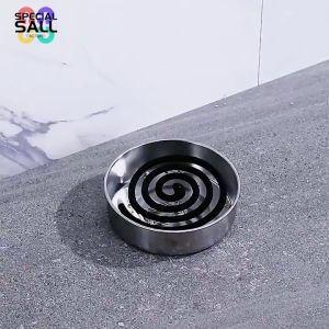 Stainless steel mosquito coil holder with a fireproof cover stainless steel sandalwood board stainless steel ashtray.
