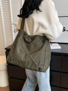 Cyber style expandable large size shoulder bag